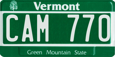 VT license plate CAM770