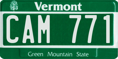 VT license plate CAM771