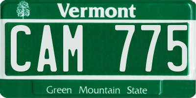 VT license plate CAM775