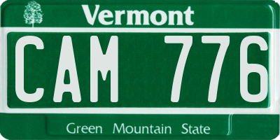 VT license plate CAM776