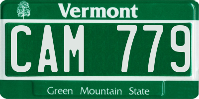 VT license plate CAM779