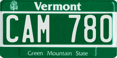 VT license plate CAM780