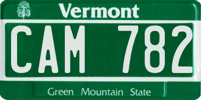 VT license plate CAM782