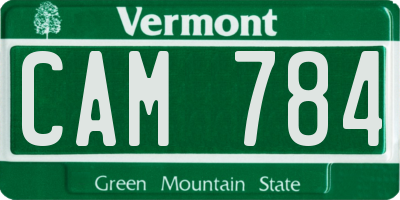VT license plate CAM784