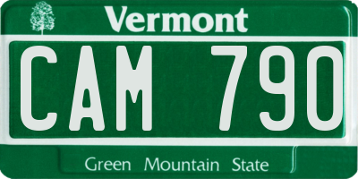 VT license plate CAM790