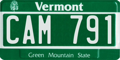 VT license plate CAM791