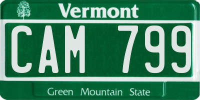 VT license plate CAM799