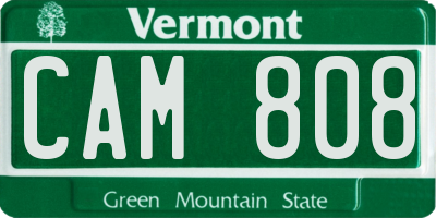 VT license plate CAM808
