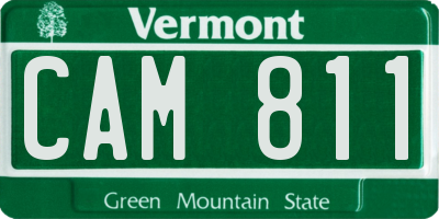 VT license plate CAM811