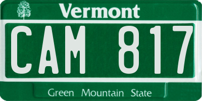 VT license plate CAM817