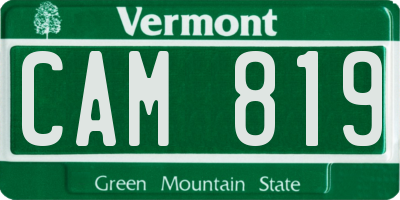 VT license plate CAM819