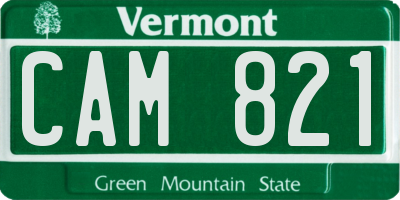 VT license plate CAM821