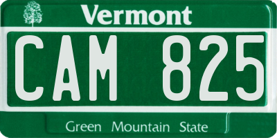 VT license plate CAM825