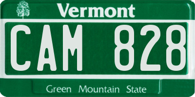 VT license plate CAM828