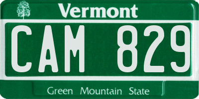 VT license plate CAM829
