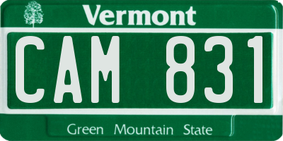 VT license plate CAM831