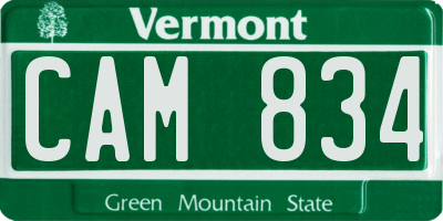 VT license plate CAM834