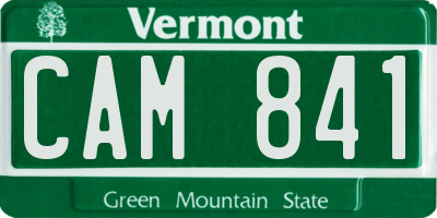 VT license plate CAM841