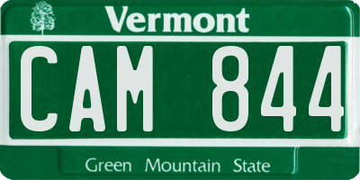 VT license plate CAM844