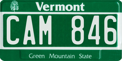 VT license plate CAM846