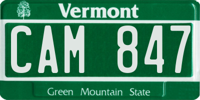 VT license plate CAM847