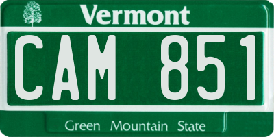 VT license plate CAM851
