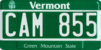 VT license plate CAM855