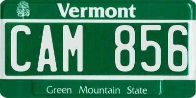 VT license plate CAM856