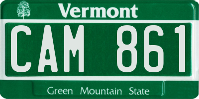 VT license plate CAM861