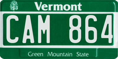 VT license plate CAM864