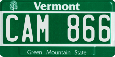 VT license plate CAM866