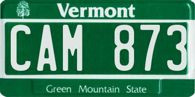 VT license plate CAM873