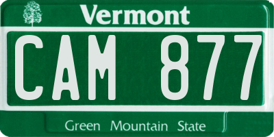 VT license plate CAM877