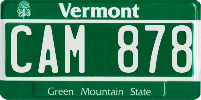 VT license plate CAM878