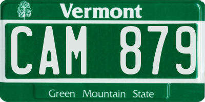 VT license plate CAM879
