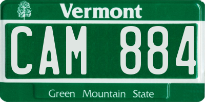 VT license plate CAM884
