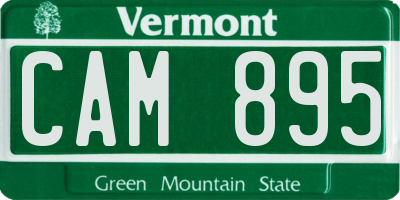 VT license plate CAM895