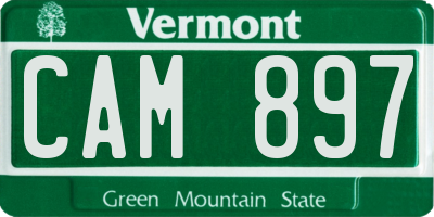 VT license plate CAM897