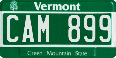 VT license plate CAM899