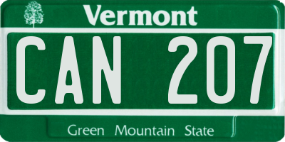 VT license plate CAN207