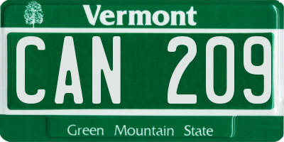 VT license plate CAN209