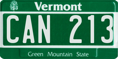 VT license plate CAN213