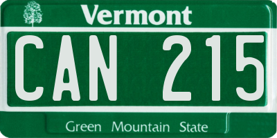 VT license plate CAN215