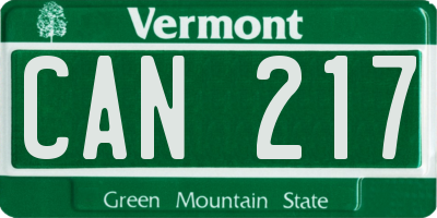 VT license plate CAN217