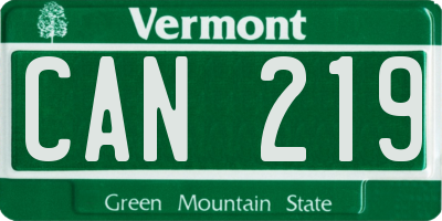 VT license plate CAN219