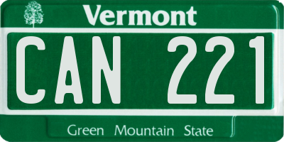 VT license plate CAN221