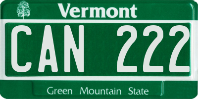 VT license plate CAN222