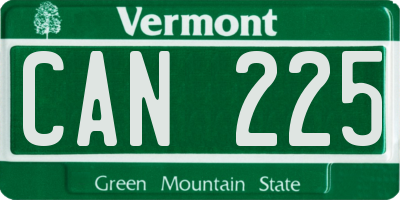 VT license plate CAN225