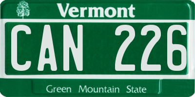 VT license plate CAN226