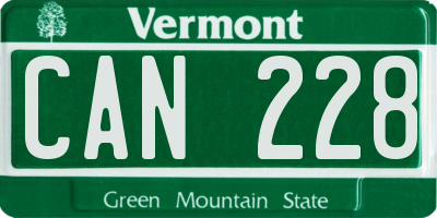 VT license plate CAN228